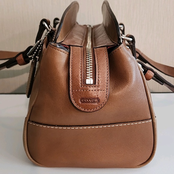 Coach Hamilton Burnished Glove Tanned Genuine Leather Satchel Handbag Like New - Picture 8 of 16